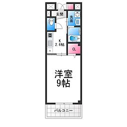 フォレストフィールド 1Kの間取図画像