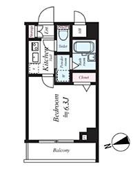 フェニックス新江古田 5階1Kの間取り