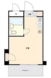 サンヒルズ習志野 3階ワンルームの間取り