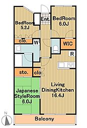 京王相模原線 京王堀之内駅 徒歩7分の賃貸マンション 3階3LDKの間取り