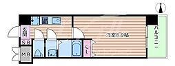 Osaka Metro今里筋線 鴫野駅 徒歩4分の賃貸マンション 8階1Kの間取り