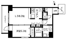 スカイコート蔵前2 1LDKの間取図画像
