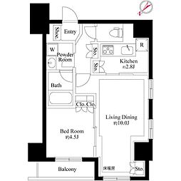 グランスイート銀座レスティモナーク 5階1LDKの間取り