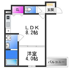 GRANDIR加美北 1LDKの間取図画像