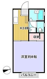 ジュネス 1Kの間取図画像