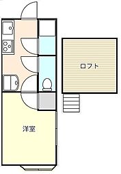イトウハイツ 1Kの間取図画像