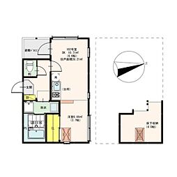 Osaka Metro四つ橋線 北加賀屋駅 徒歩8分の賃貸アパート 1階1DKの間取り
