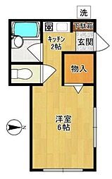 ヒルズアゼリアウエスト2 1Kの間取図画像