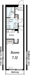 リブリ・ソナーレ 1Kの間取図画像