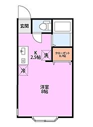 ウェブルーム大学南 ワンルームの間取図画像