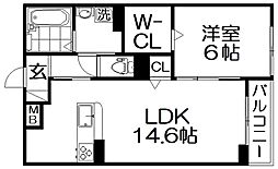 グランディオ 3階1LDKの間取り