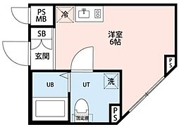 PARK LILA住吉 5階ワンルームの間取り