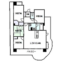 カスタリア阿倍野 4LDKの間取図画像