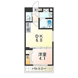 ガレリア南豊中 1DKの間取図画像