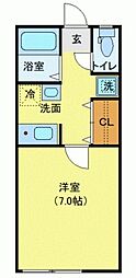 JR総武線 新検見川駅 徒歩8分の賃貸アパート 1階1Kの間取り