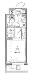 クレイシア祐天寺 1Kの間取図画像