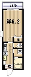 サンフィールド新小岩 1Kの間取図画像