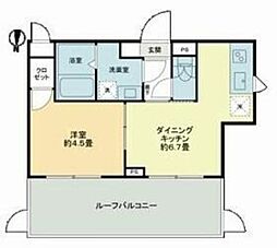 クラリティア池上 5階1DKの間取り