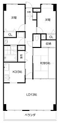 ライオンズヒルズ習志野 3LDKの間取図画像