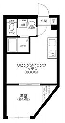 JR常磐線 南千住駅 徒歩2分の賃貸マンション 2階1LDKの間取り