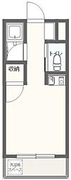 コーポシルビア6 1階ワンルームの間取り