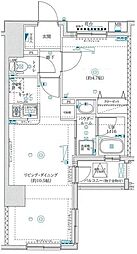 スパシエルクス横浜 3階1LDKの間取り
