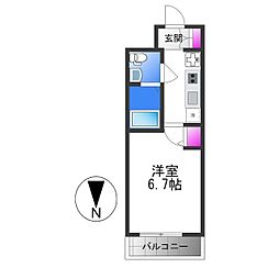 プラ・ディオ新深江 10階1Kの間取り