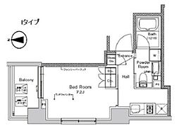プラウドフラット門前仲町5 3階1Kの間取り