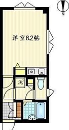 パイングローリー 1階ワンルームの間取り