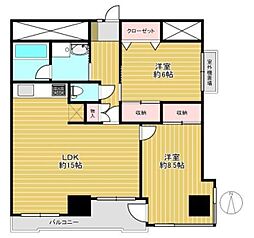 グリーン大山西館 7階2LDKの間取り