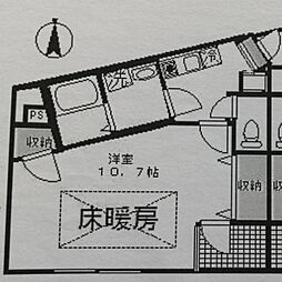 M.Sビル2 1Kの間取図画像