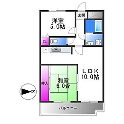 グランドールY 2LDKの間取図画像