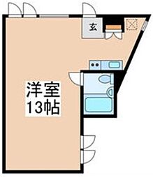 サンテリア千駄ヶ谷 2階ワンルームの間取り