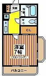 コスモナージュ永福 1Kの間取図画像