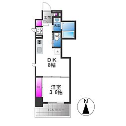 CLOVERRESIDENCEKUWAZU 1DKの間取図画像