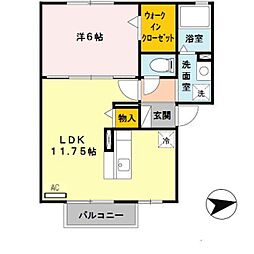 和歌山電鐵貴志川線 神前駅 徒歩8分の賃貸アパート 2階1LDKの間取り