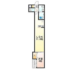 H-maison姫島III 1LDKの間取図画像