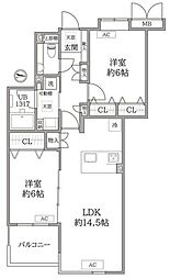 朝日マンション目白 2LDKの間取図画像