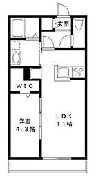 サンフローラ・エフ 1LDKの間取図画像