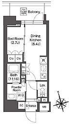 ミリアレジデンス浅草駒形 7階1DKの間取り