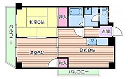 エクセルコート千里丘 1DKの間取図画像