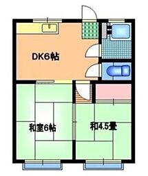 アタゴコーポラス 2DKの間取図画像
