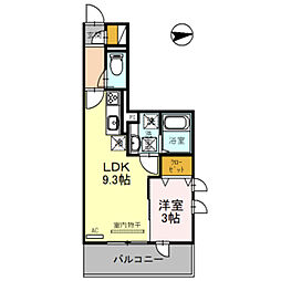 D-room桑ノ木 2階1LDKの間取り
