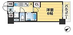 プレサンス神戸西スパークリング 5階1Kの間取り