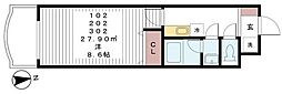 グランメゾン椿森 1Kの間取図画像