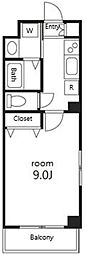 クイーンズコート福住 1Kの間取図画像
