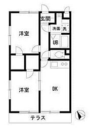ファーストワン 1階2DKの間取り