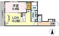 渚 1LDKの間取図画像