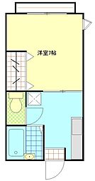 ユニコーン 2階1Kの間取り