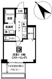 ハーモニーコート月島 1Kの間取図画像